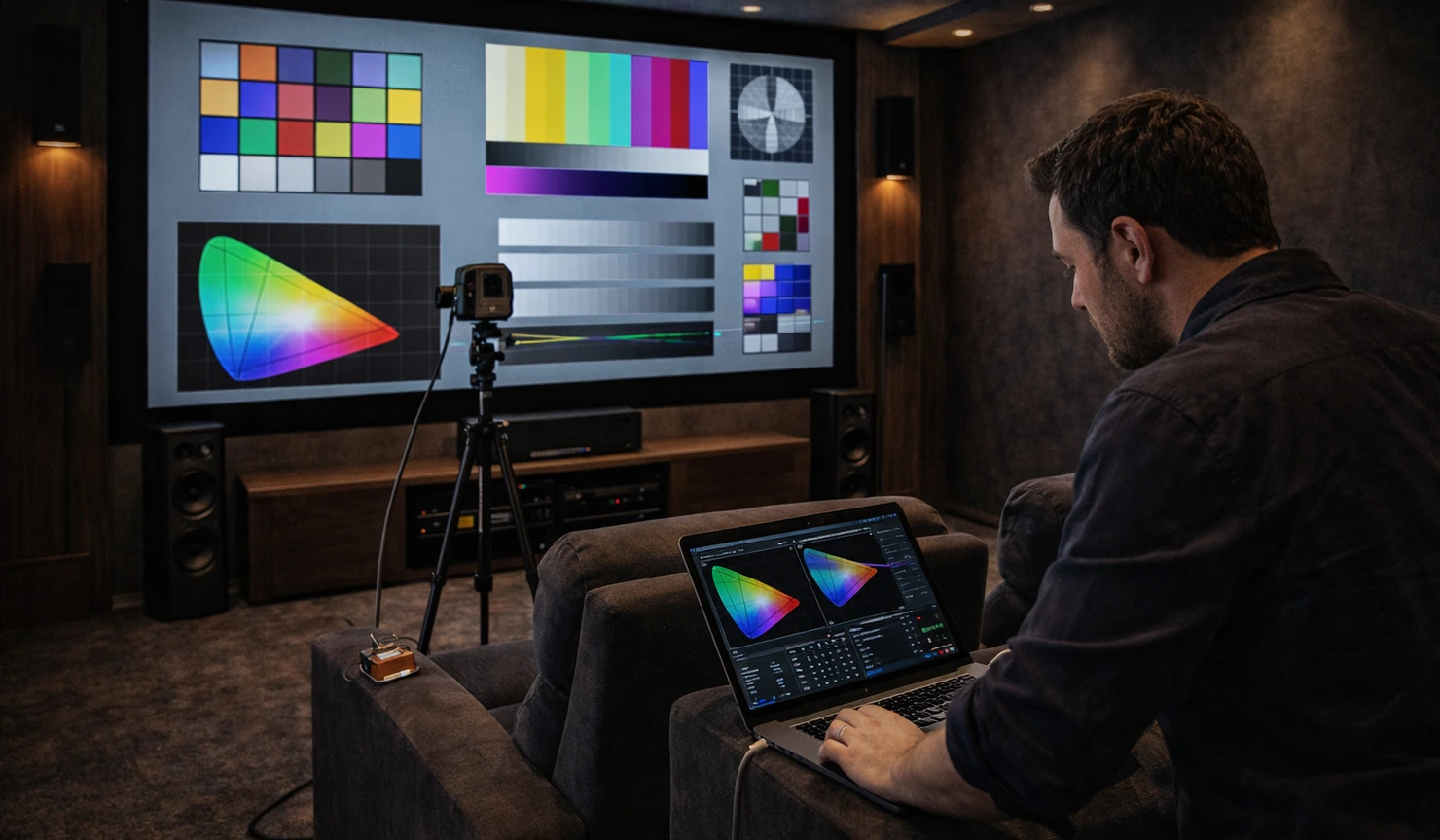 Home Theater Installation Projector Screen Calibration Home Theater Installation Projector Screen Calibration