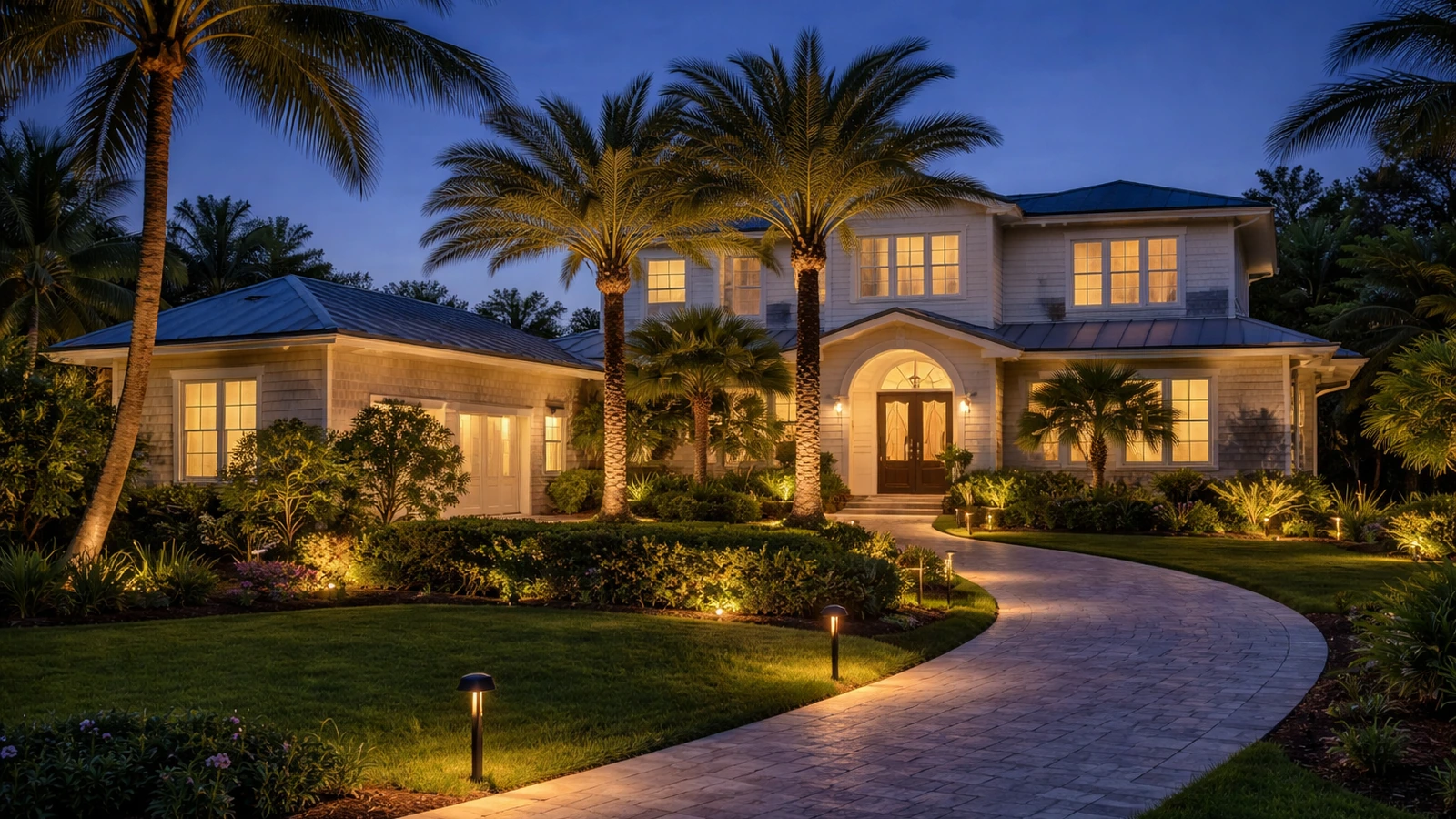 Outdoor Lighting Installation Featured Luxury Coastal Home