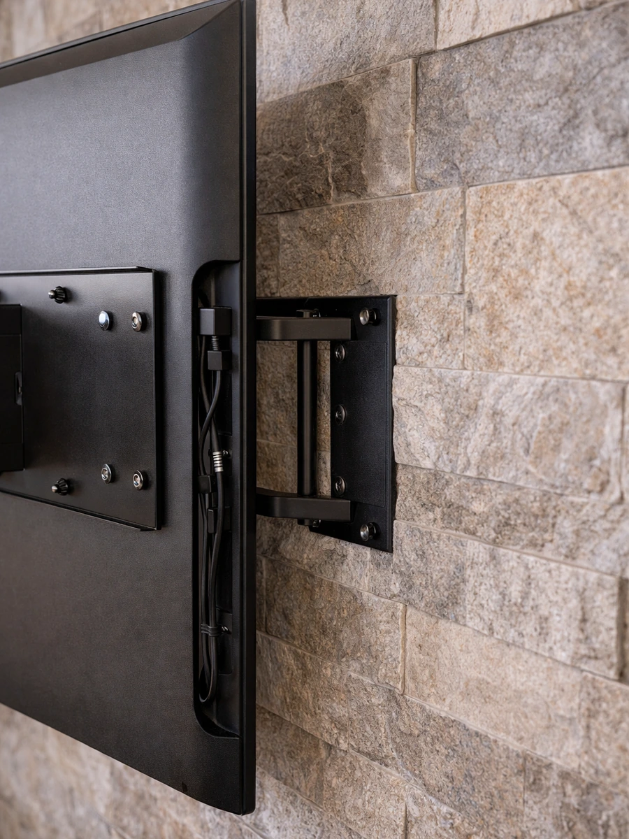 Specialty Surface Tv Wall Mounting Stone Tile Detail